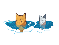 Water Cats - GIF animado gratis