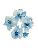 blue watercolor flowers - PNG gratuit