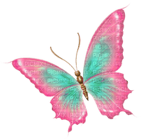 Butterfly.Pink.Teal.Gold - png ฟรี