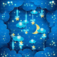 Y.A.M._Night, moon, stars background - 無料のアニメーション GIF