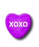 XOXO.Candy.Heart.White.Purple - Free PNG