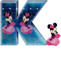 image encre animé effet lettre K Minnie Disney  edited by me - GIF เคลื่อนไหวฟรี