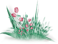soave deco flowers garden spring tulips grass - Free PNG