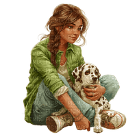 Woman, dog. Leila - ilmainen png