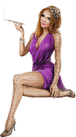 Woman with a cigarette. Leila - gratis png