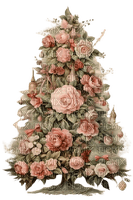 Noël sapin avec roses - PNG gratuit