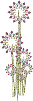 Flowers Blumen purple green stem stitching - ücretsiz png
