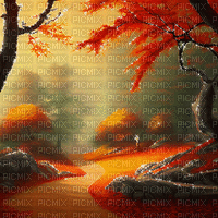 kikkapink autumn oriental asian background - GIF animate gratis