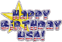 HBD USA Text Gif  - Bogusia - GIF animate gratis