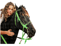 woman with horse bp - darmowe png