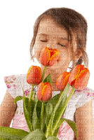 little girl tulips enfant fillette tulipes🌷🌷