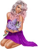 Woman with lilac. Leila - PNG gratuit