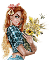 Woman. Flowers. Leila - δωρεάν png