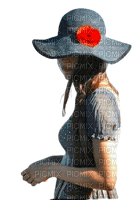 woman girl hat puppy - ücretsiz png