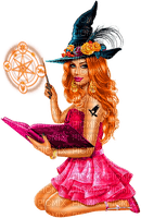 Woman.Witch.Magic.Halloween.Pink - png gratuito