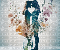 Romantic couple silhouette 8. - 免费PNG