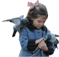 Kaz_Creations Baby Enfant Child Girl Birds Pigeons - PNG gratuit