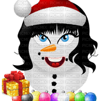 Noël bonhomme de neige fille - besplatni png