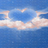 blue heart clouds gif - Free animated GIF