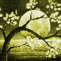 Y.A.M._Japan landscape background yellow - GIF animasi gratis