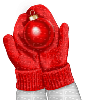 gant boule rouge hiver - PNG gratuit