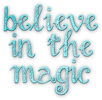 soave text believe magic christmas teal - PNG gratuit