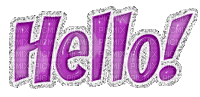 purple glitter hello text - GIF เคลื่อนไหวฟรี