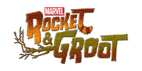 Kaz_Creations Rocket & Groot Logo Text - nemokama png