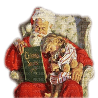 santa claus niña libro navidad vintage dubravka4 - PNG gratuit