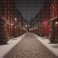 Vintage Christmas Street - 免费PNG