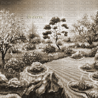 Y.A.M._Japan landscape background Sepia - Bezmaksas animēts GIF