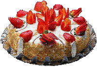 Torte, Erdbeertorte - Gratis geanimeerde GIF
