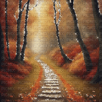 autumn path forest animated background - Free animated GIF