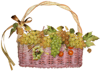 autumn deco grapes grape basket kikkapink - PNG gratuit