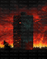 menacing tower on fire - Free animated GIF