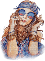 soave woman summer sunglasses hippie blue brown - Free PNG
