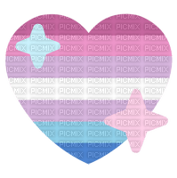 Bigender Pride heart emoji - png gratuito