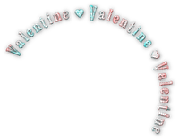 soave text curve valentine pink teal - 免费PNG