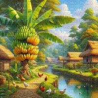 tropical banana background - 免费PNG