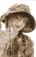 Y.A.M._Vintage Lady woman hat  Sepia - nemokama png