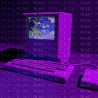 Purple Vaporwave Computer - Gratis animeret GIF