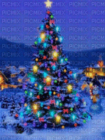 rotating christmas tree - GIF animé gratuit