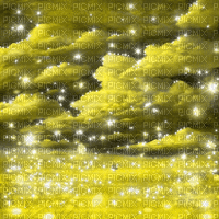 Y.A.M._Fantasy Sky clouds Landscape yellow - GIF animado gratis