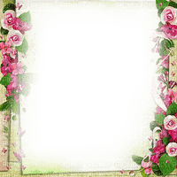 soave frame vintage flowers rose spring pink green - ingyenes png