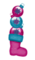 pink and blue christmas stocking - png gratis