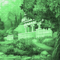 Y.A.M._Cartoons Landscape background green - Darmowy animowany GIF