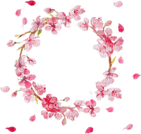 pink wreath spring - Free PNG