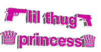 lil thug princess pink deco tube  text letter fun  gif anime animated animation - GIF animado grátis