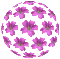 Pink Petunia Flower Ball - GIF animé gratuit