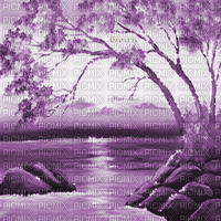 Y.A.M._Japan landscape background purple - Zdarma animovaný GIF